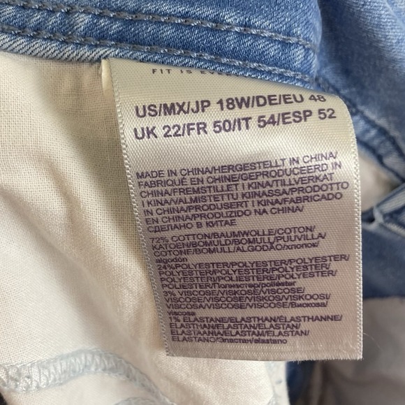 NYDJ Wide Leg Patch Pocket High Rise Button Shaping Denim Blue Jeans Womens 18W - Picture 6 of 8